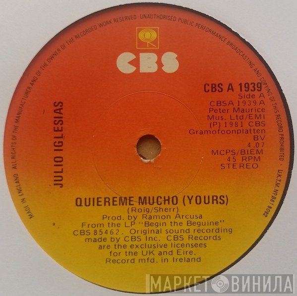 Julio Iglesias - Quiereme Mucho (Yours)