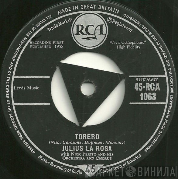 Julius La Rosa, The Nick Perito Orchestra And Chorus - Torero