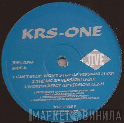 KRS-One - Can't Stop, Won't Stop / The MC / Word Perfect