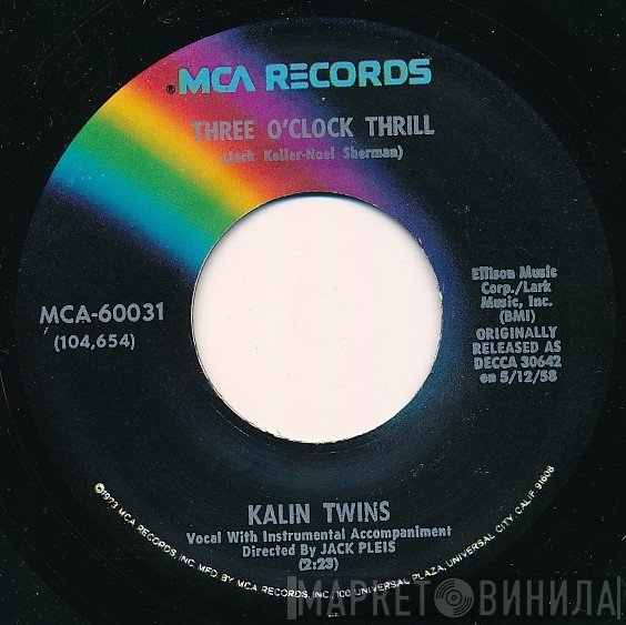 Kalin Twins - Three O'Clock Thrill / When