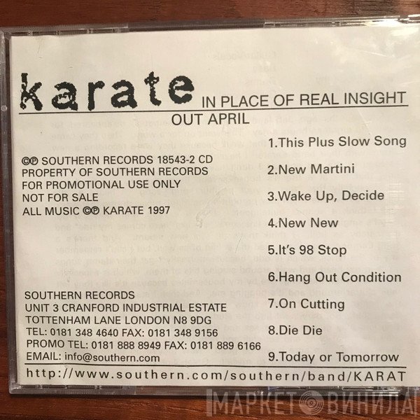 Karate  - In Place Of Real Insight