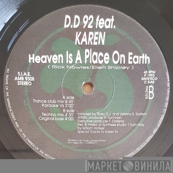 Karen B, D.D. 92 - Heaven Is A Place On Earth