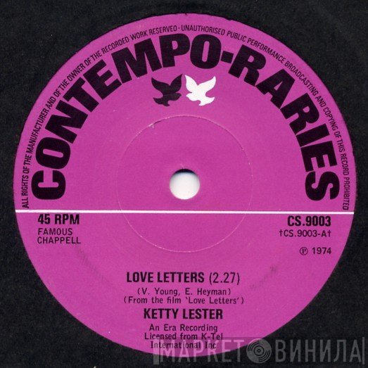 Ketty Lester / Dorsey Burnette  - Love Letters / Hey Little One