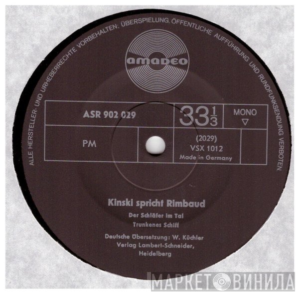 Klaus Kinski Spricht Arthur Rimbaud  - Kinski Spricht Rimbaud