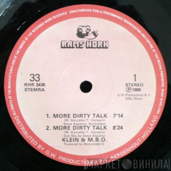 Klein & M.B.O. - More Dirty Talk
