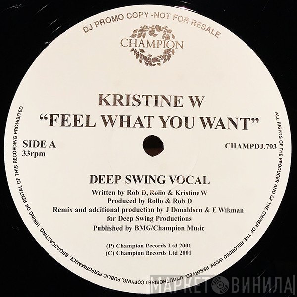 Kristine W - Feel What You Want