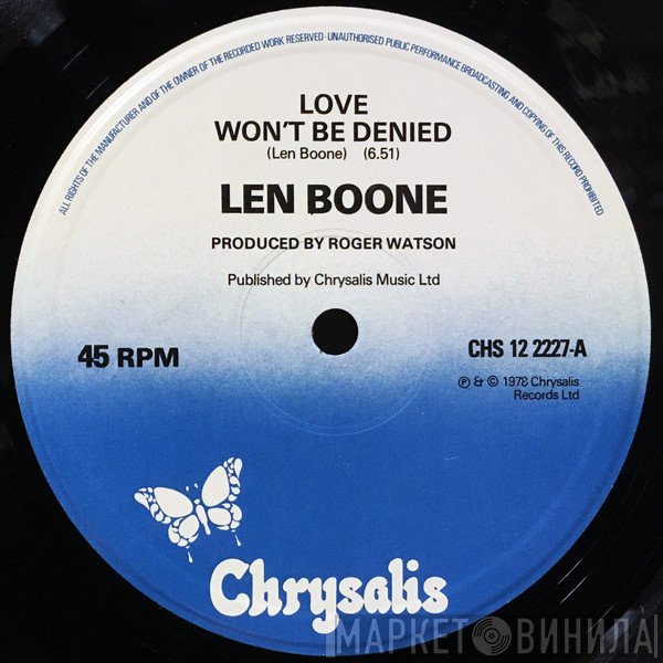 Len Boone - Love Won't Be Denied