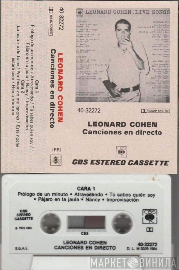 Leonard Cohen  - Canciones En Directo