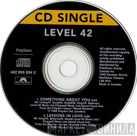 Level 42  - Something About You / Lessons In Love