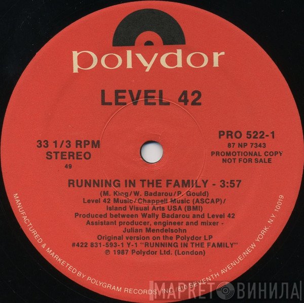 Level 42  - Running In The Family