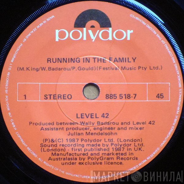 Level 42  - Running In The Family