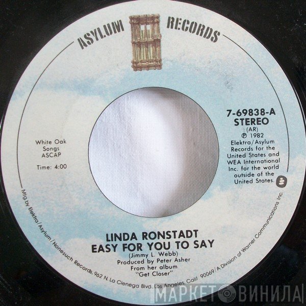 Linda Ronstadt  - Easy For You To Say