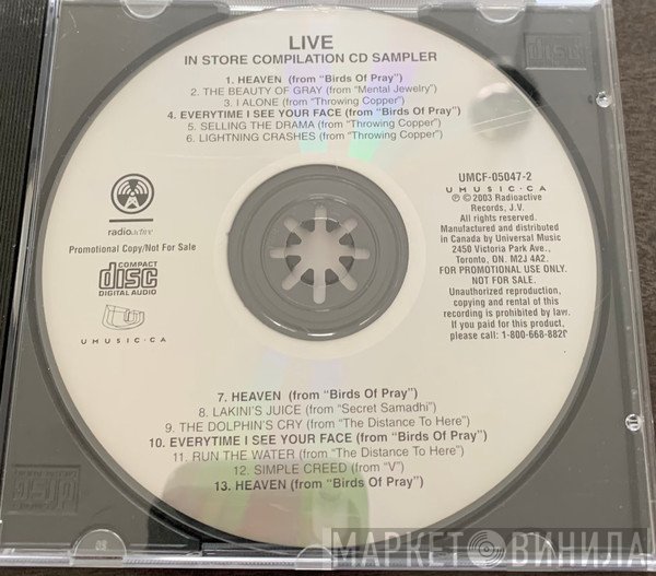 Live  - In Store Compilation CD Sampler