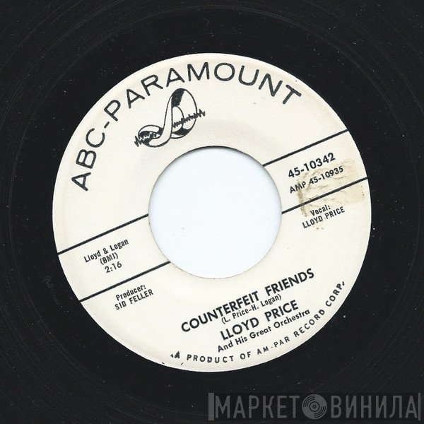 Lloyd Price And His Orchestra - Your Picture / Counterfeit Friends