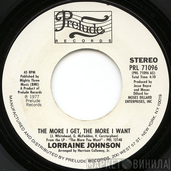 Lorraine Johnson - The More I Get, The More I Want