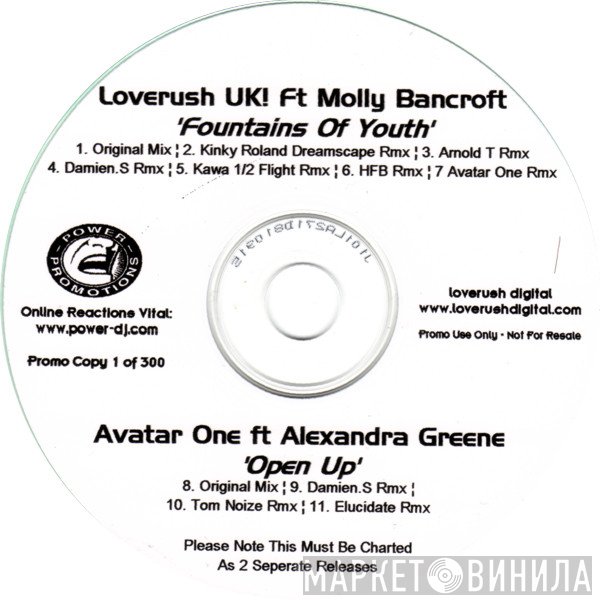 Loverush UK!, Molly Bancroft, Avatar One, Alexandra Greene - Fountains Of Youth / Open Up