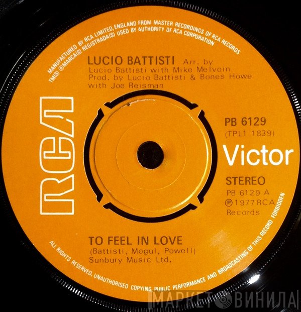 Lucio Battisti - To Feel In Love