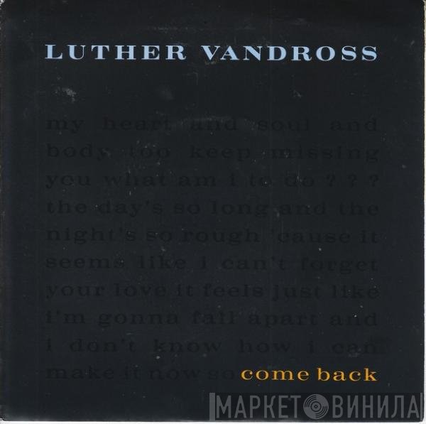 Luther Vandross - Come Back