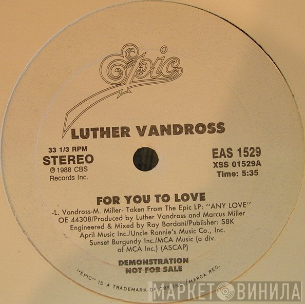 Luther Vandross - For You To Love