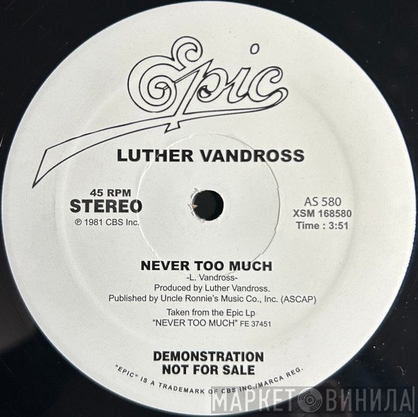 Luther Vandross - Never Too Much / Don't You Know That?