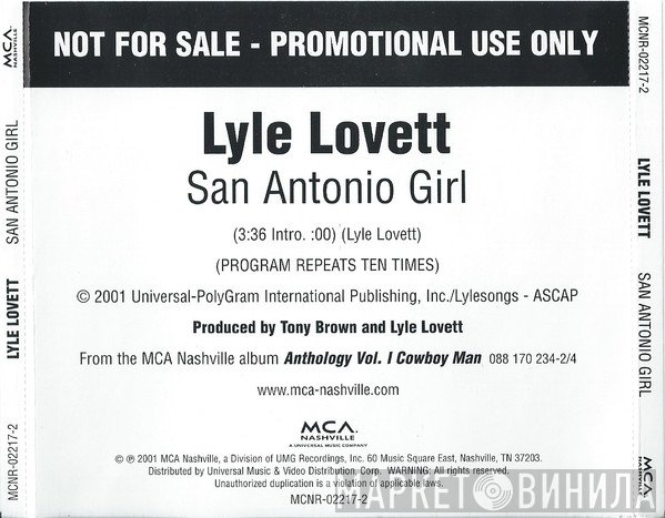 Lyle Lovett - San Antonio Girl