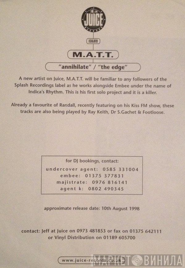 M.A.T.T - Annihilate / The Edge