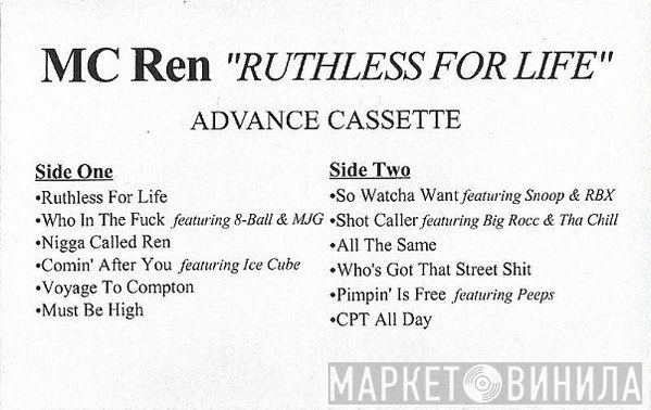 MC Ren  - Ruthless For Life