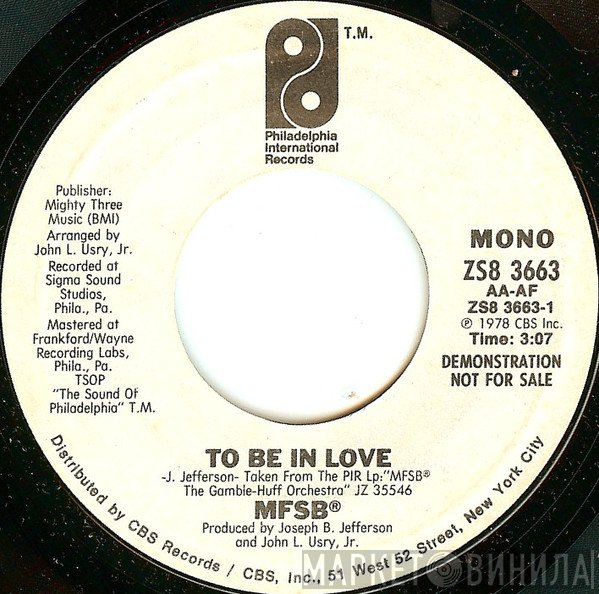 MFSB - To Be In Love