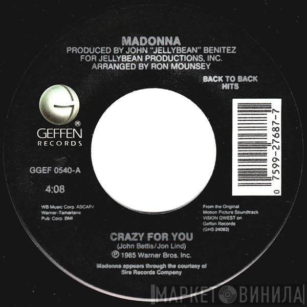 Madonna - Crazy For You / Gambler