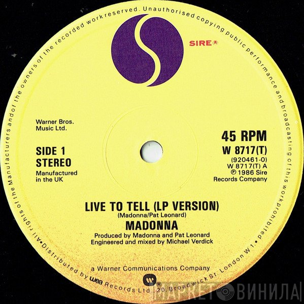 Madonna - Live To Tell