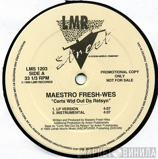 Maestro Fresh-Wes - Certs Wid Out Da Retsyn