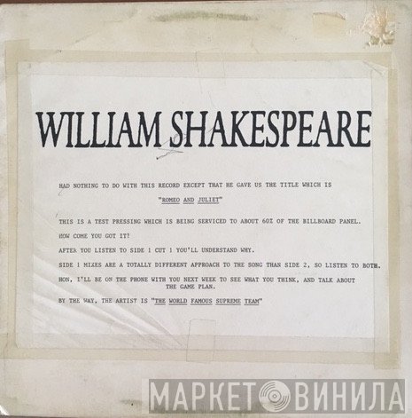 Malcolm McLaren Presents World's Famous Supreme Team  - Romeo And Juliet
