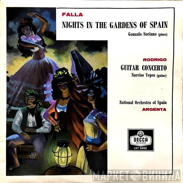 Manuel De Falla, Narciso Yepes, Joaquín Rodrigo, Gonzalo Soriano, Orquesta Nacional De España, Ataúlfo Argenta - Nights In The Gardens Of Spain / Guitar Concerto
