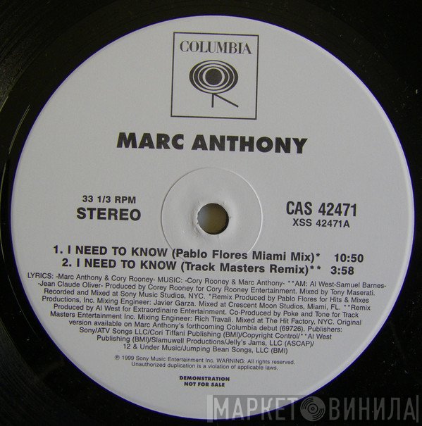 Marc Anthony - I Need To Know
