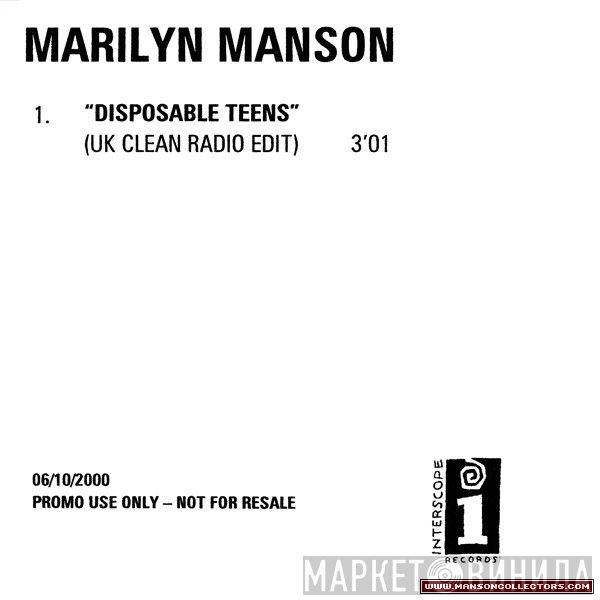 Marilyn Manson  - Disposable Teens