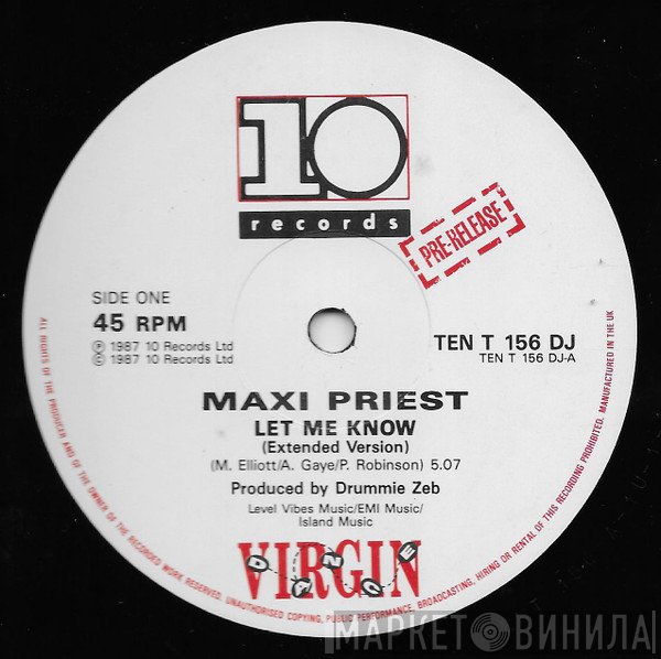 Maxi Priest - Let Me Know / I Dream