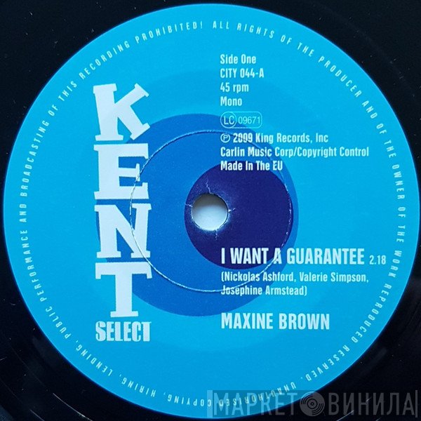 Maxine Brown, Sonny Turner , Sound Limited - I Want A Guarantee / Now That You're Gone