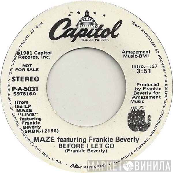 Maze Featuring Frankie Beverly  - Before I Let Go