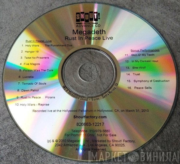 Megadeth  - Rust In Peace Live