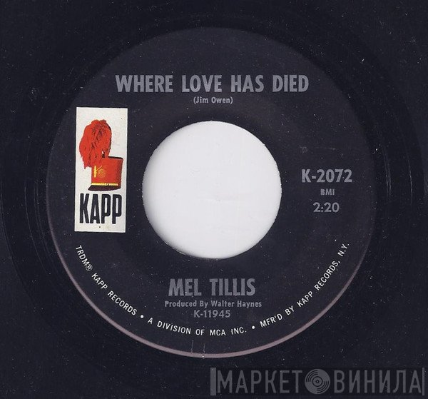 Mel Tillis, The Statesiders  - Where Love Has Died