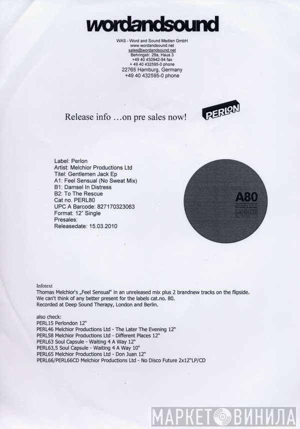 Melchior Productions - Gentlemen Jack EP