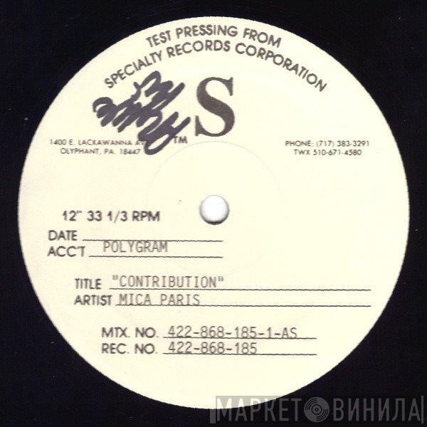 Mica Paris  - Contribution