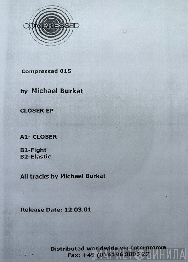Michael Burkat  - Closer EP