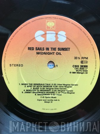 Midnight Oil  - Red Sails In The Sunset