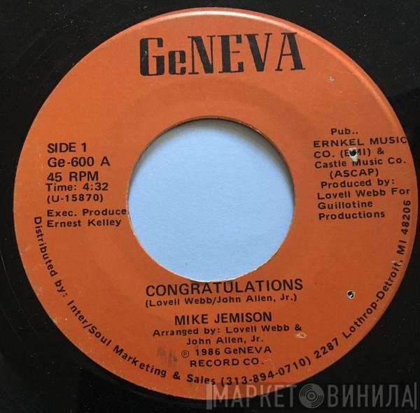 Mike Jemison - Congratulations
