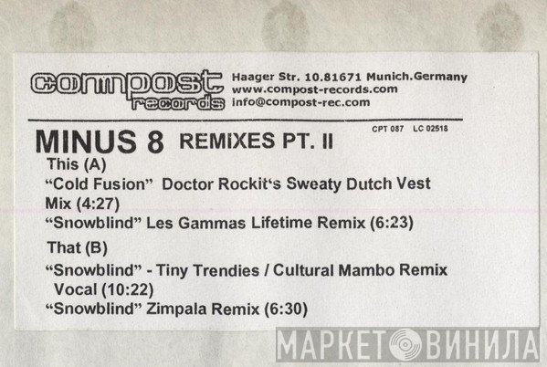 Minus 8  - Remixes Part 2