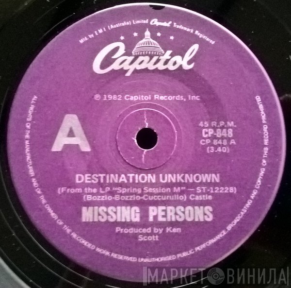 Missing Persons  - Destination Unknown