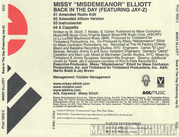 Missy Elliott Featuring Jay-Z  - Back In The Day