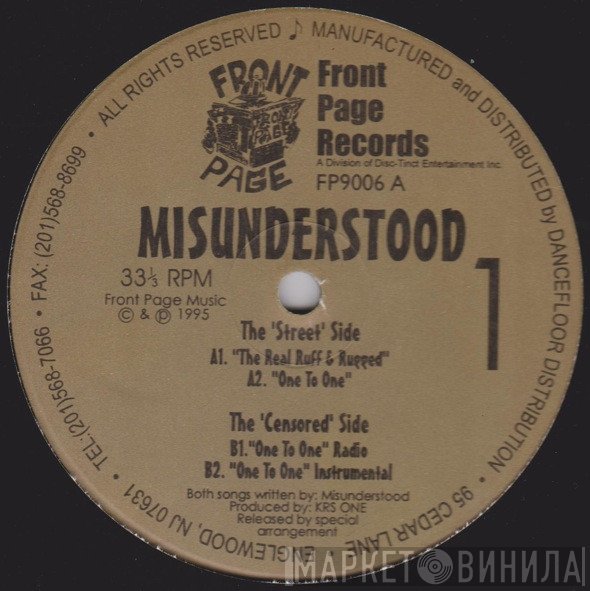 Misunderstood  - The Real Ruff & Rugged / One To One