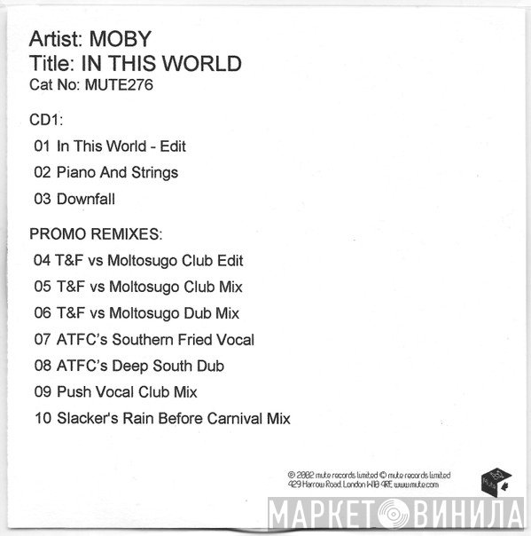 Moby  - In This World